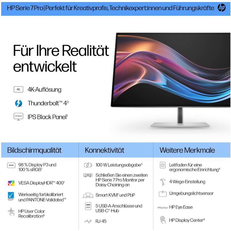 HP Series 7 Pro 727pk UHD Monitor – Bild 7