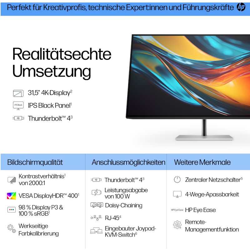 HP Series 7 Pro 732pk 4K Thunderbolt 4 Monitor – Bild 7